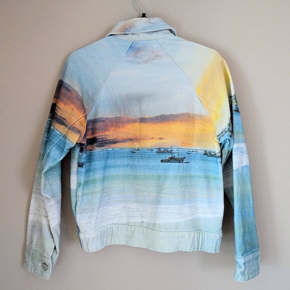 Blank NYC Denim Trucker Jacket "Lost in Paradise" 100% Cotton Sea Ships Size XS - Picture 4 of 9